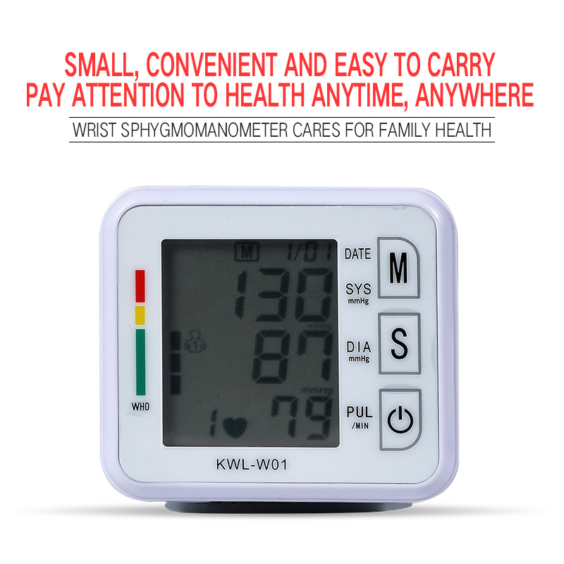 Blodtryksmåler automatisk stemme håndled digital blodtryksmåler tonometer meter håndled lcd display