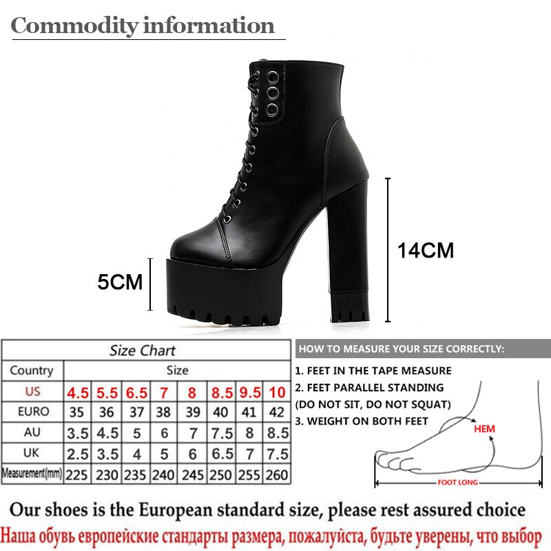 Gdgydh Vrouwen Platform Laarzen Hoge Hakken Vrouwen Motorlaarzen Rits Ronde Neus Rubberen Zool Dames Party Schoenen Hak