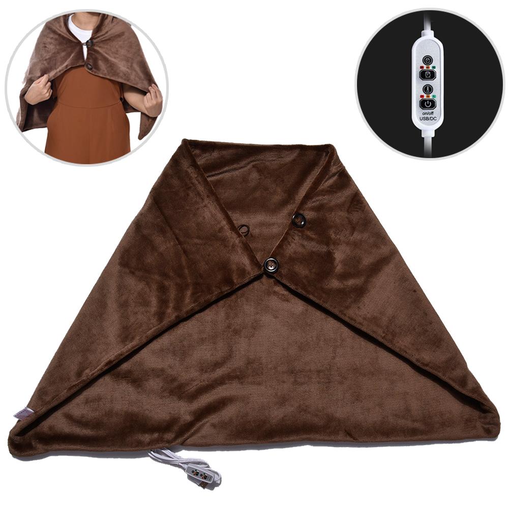 USB Heated Shawl Winter Warm Thermal Electric Heating Shoulder Blanket For Outdoor Camping Hiking Office And Sofa Use Warmer
