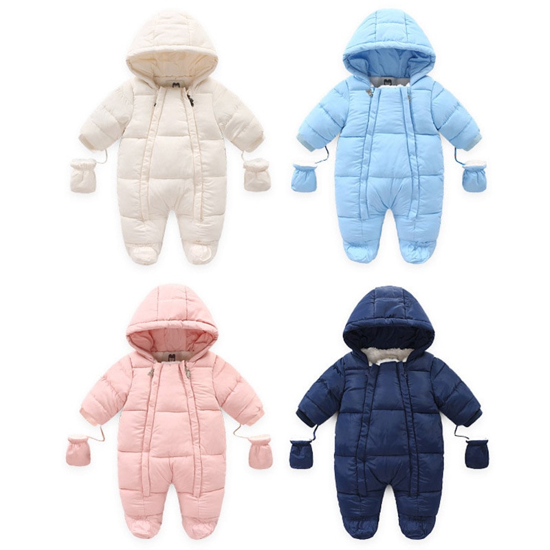 Baby piger tøj nyfødt vinter tyk bukser spædbarn langærmet kostume frakke plus fløjl småbørn bukser 6-18 måneder