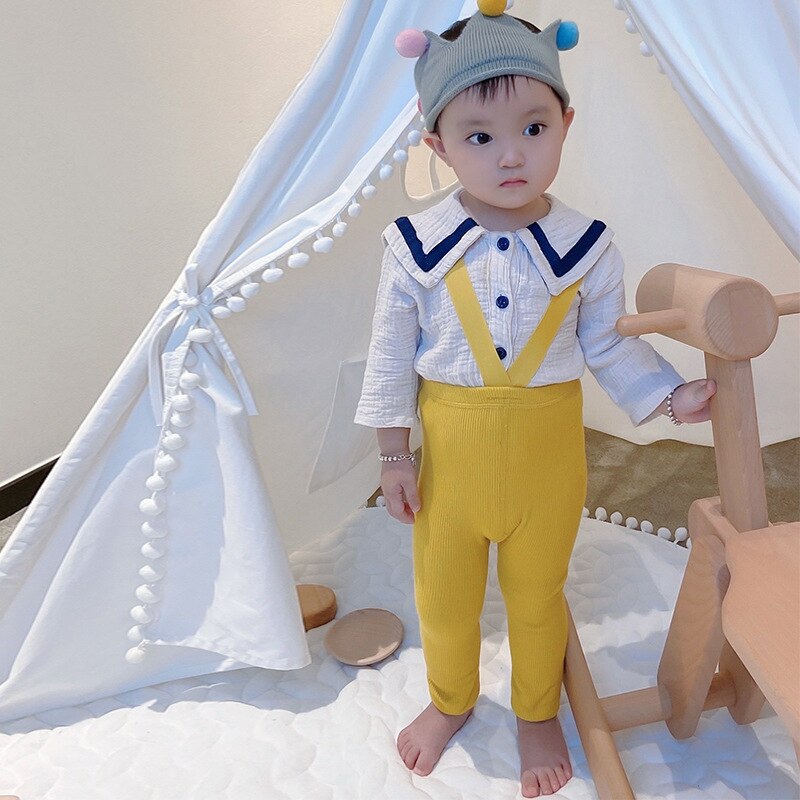 Baby Jarretel Leggings Hoge Taille Hoge Elasticiteit Effen Kleur Eenvoudige Stijl Lente Kleding Accessoires 0-2 Jaar