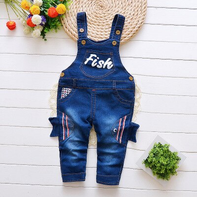 Lente Herfst Baby Jongens Denim Overalls Brief Print Baby Meisjes Jongens Jeans Rompertjes Bib Voorschoolse Kinderen Jeans Jumpsuits Kleding: 12m