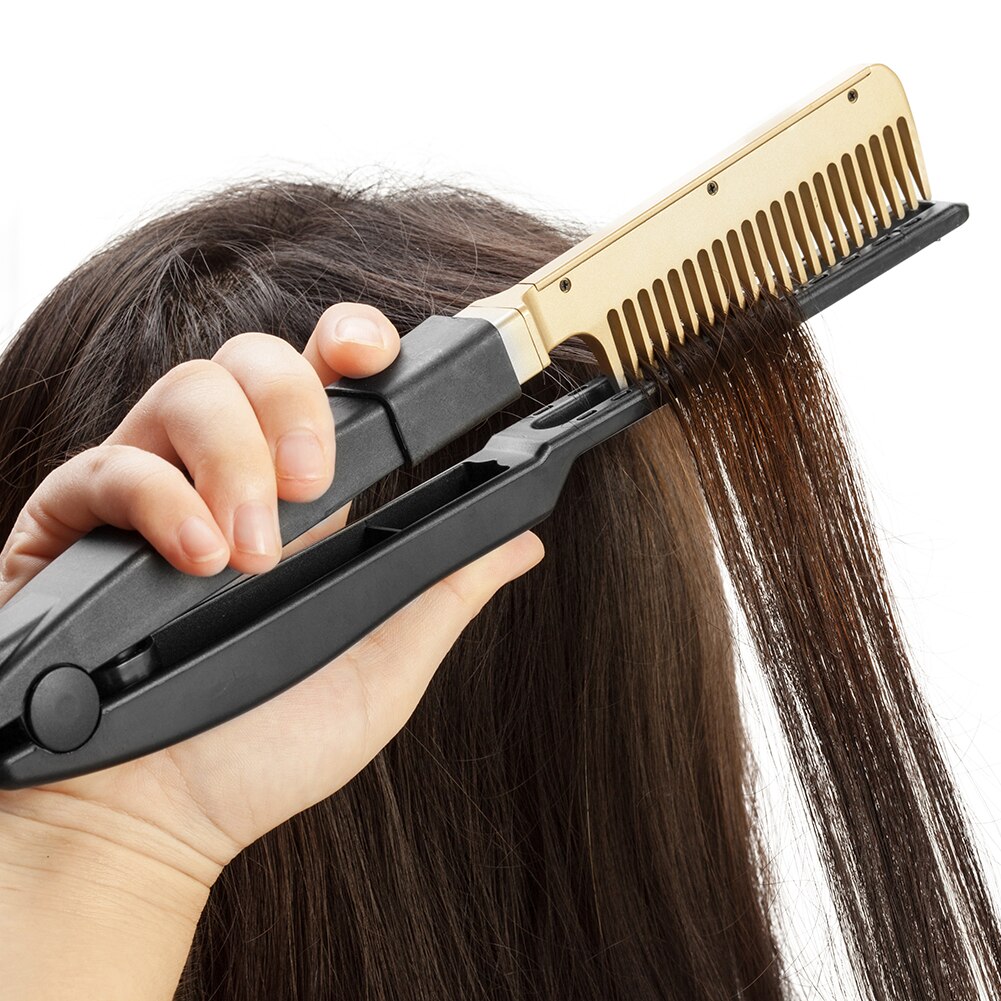Peine para alisar el cabello en seco y mojado, cepillo eléctrico para rizar, elementos de seguridad de peluquería portátiles