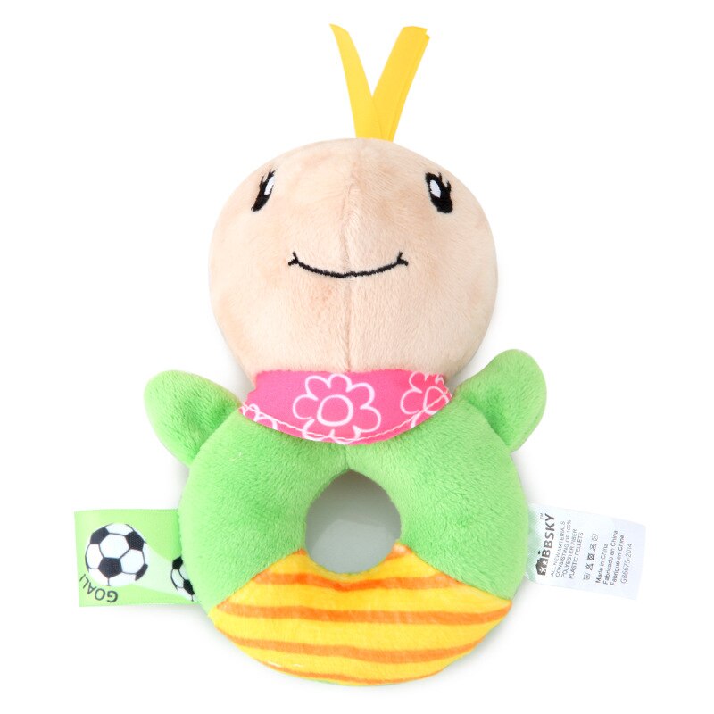 Babyspeelgoed met handvat, bel, babyspeelgoed van 0-12 maanden, cartoon pasgeboren, pluche rammelaar, bel, handspeelgoed, zachte babymobiel, babybel: Schildpad 2