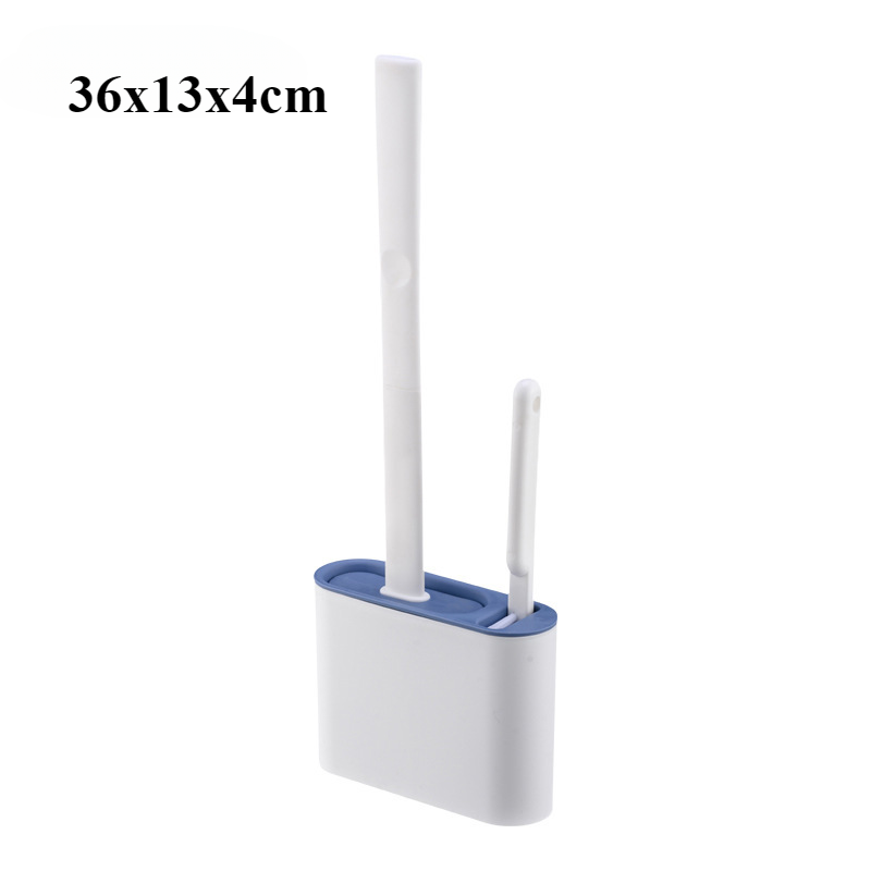 Hengende silikon toalettbørste med langt håndtak, fleksibel rengjøringsmiddel, baderomsbørste, hurtigtørkende holder, baderomstilbehør: Burgunder