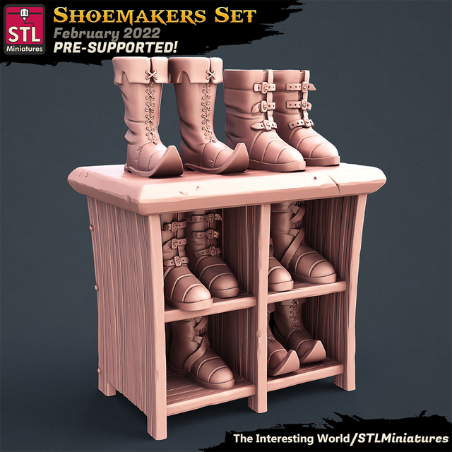 Shoe Makers 28mm 32mm Miniatures DND D&amp;D Pathfinder RPG War Games Tabletop Unpainted 3D Printed Desktop Ornament: Shelf