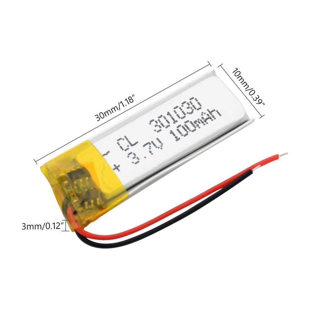 3.7V Lipo 301030 100mAh Lithium Battery For Point Reading Pen Smart Bracelet Lithium Polymer Battery For Bluetooth Headset