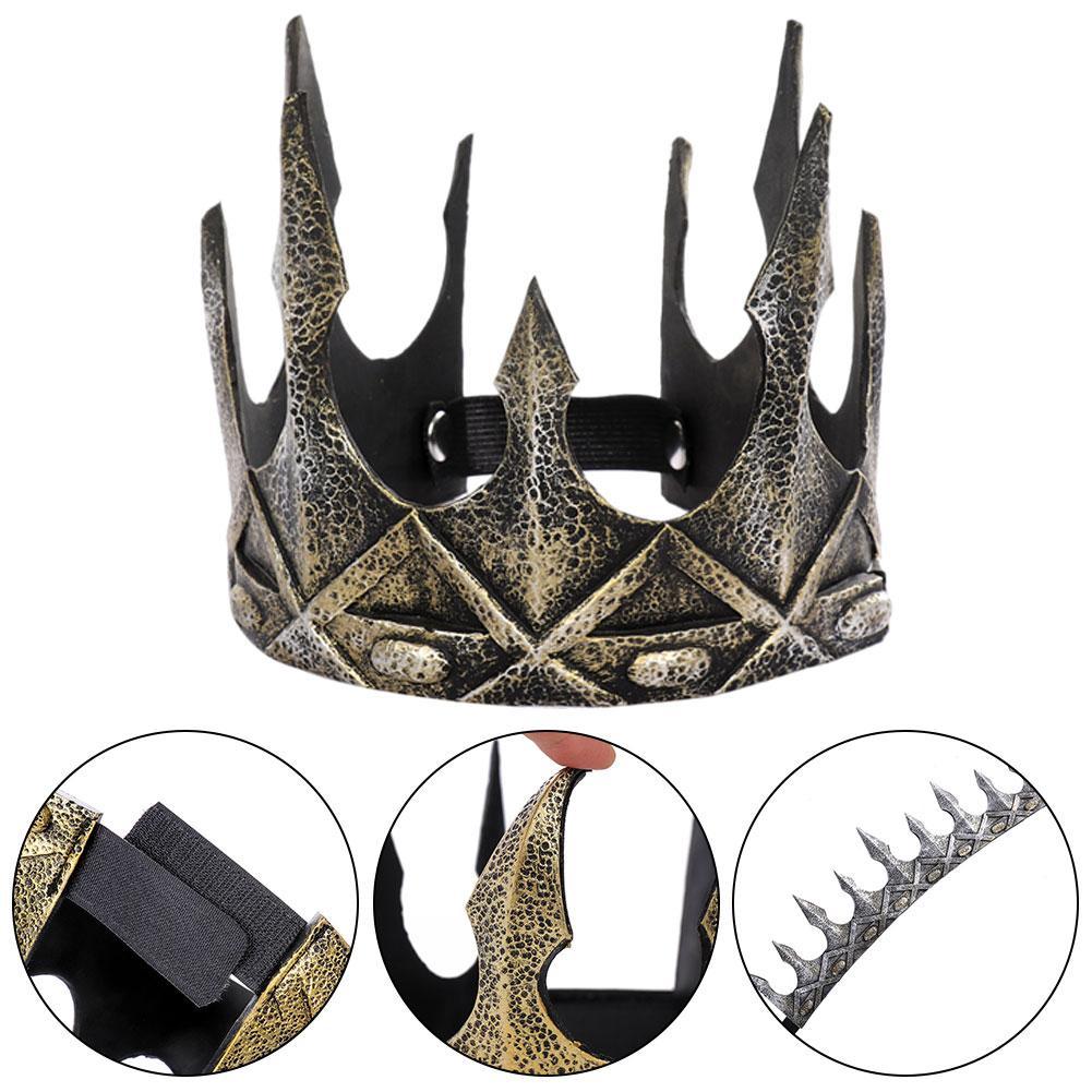 Halloween Krone 3d Pu Schaum mittelalterlich Könige Krone retro König Tiara Krone Headwear Halloween Bühne Leistung Cosplay Kostüm Stütze