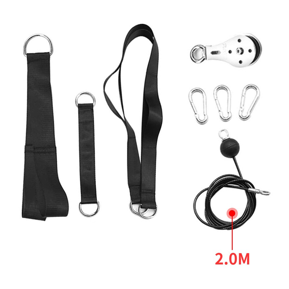 Fitness diy trissa kabel maskin arm styrketräning rep kabel trissa system hållbart hem gym träningsutrustning avtagbar: 2.0m