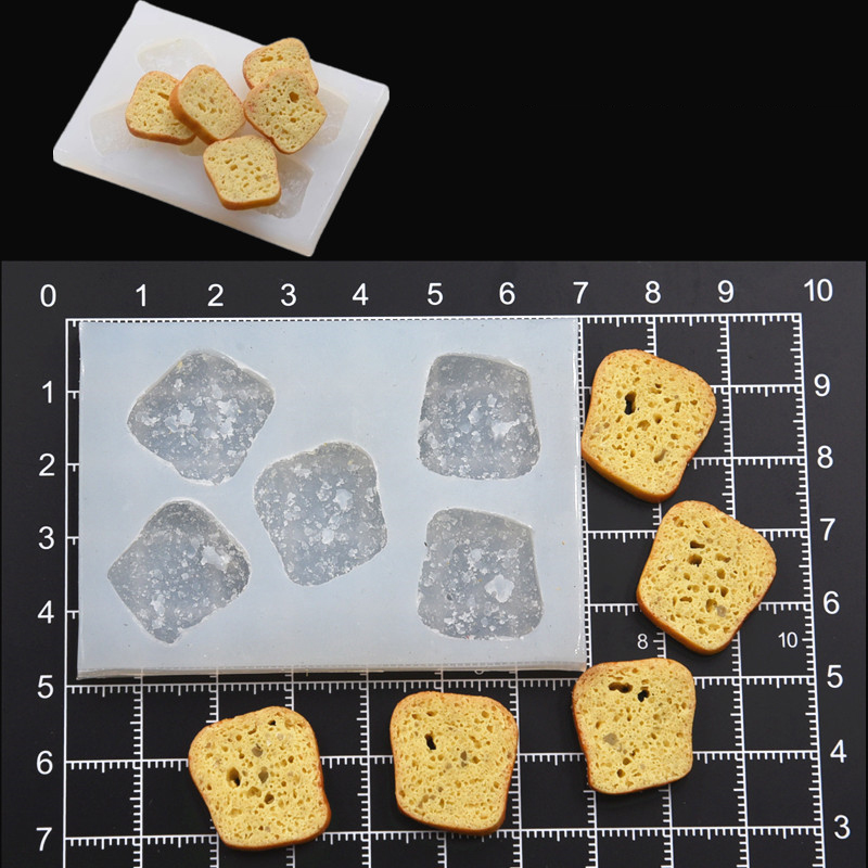 Mini Sandwich Toast Bread Silicone Molds Pottery Clay DIY molds: Light Grey