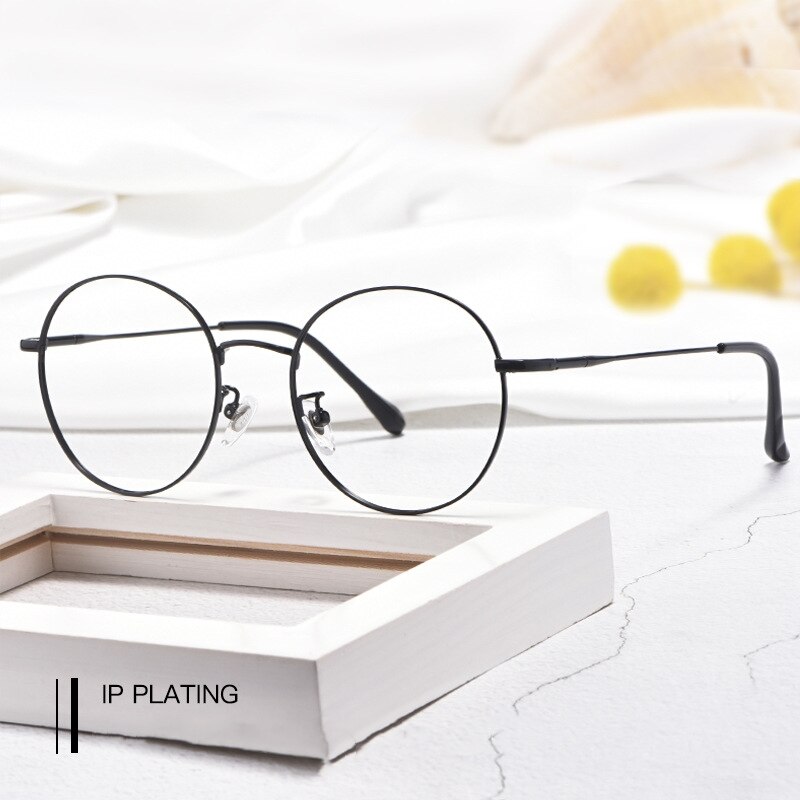 YIMARUILI-gafas redondas ultraligeras Retro β-titanio, montura para miopía, gafas graduadas ópticas, montura para hombres y mujeres 6621X