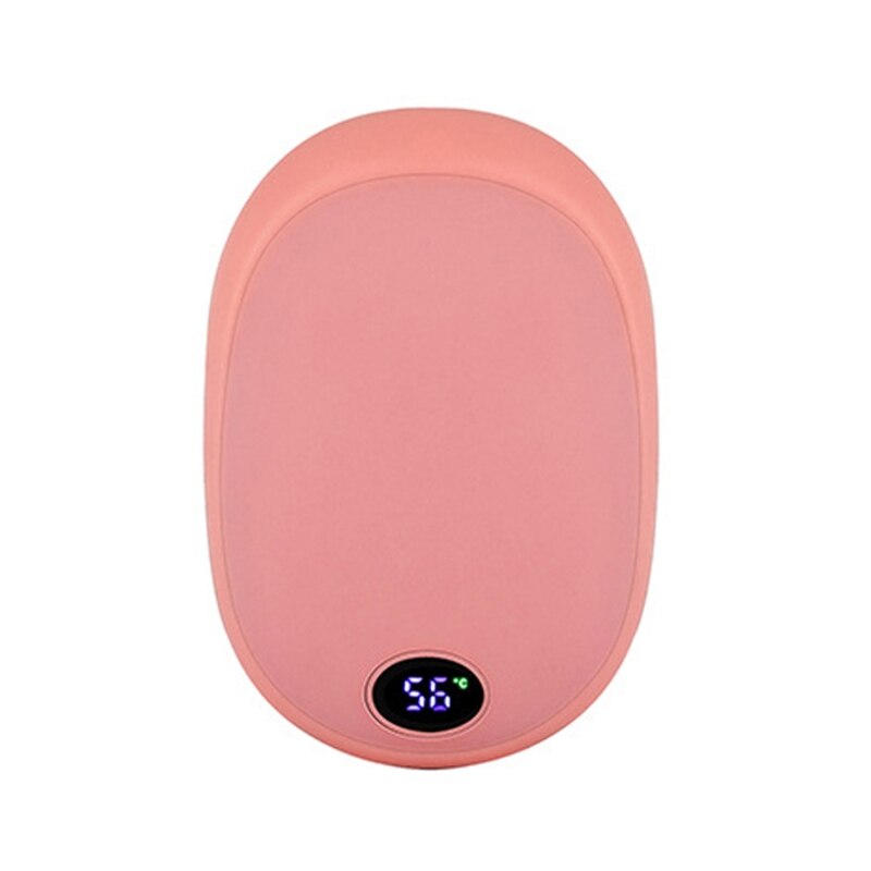 2 In 1 USB Heater Rechargeable Electric Warmer Quick Hand Warmer Heat Heater Light Safety Pocket Mobile Power 10000 mAh: Pink
