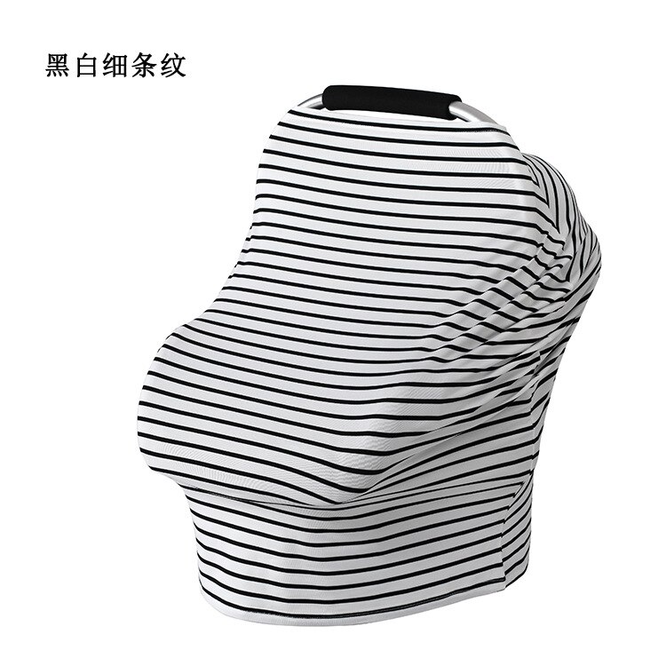 Verpleging Handdoek Multi-Functionele Puur Katoen Veilig Zitkussen Kinderwagen Cover Winkelwagen Kap: Black And White Thin Stripe