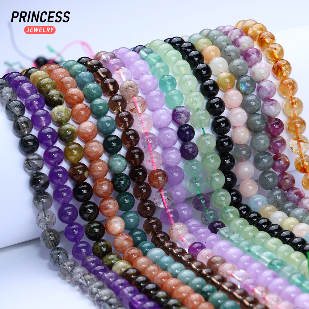 Natural Stone Beads 6/8/10mm Labradorite Citrine Amethyst Garnet Beads for Jewelry Making DIY Bracelet Necklace