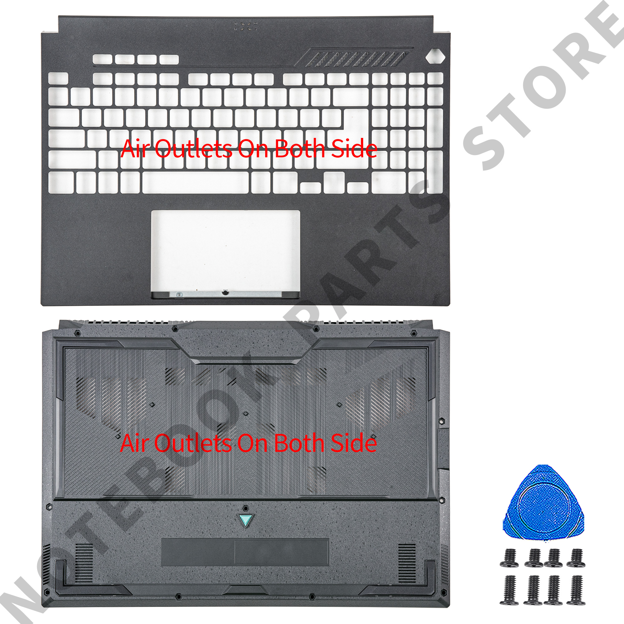 Air Outlet On Both Sides For TUF Gaming F15 FX507 FA507 FX507Z FX507ZM FA507R LCD Back Cover Front Bezel Hinges/Palmrst/Bottom: GRAY