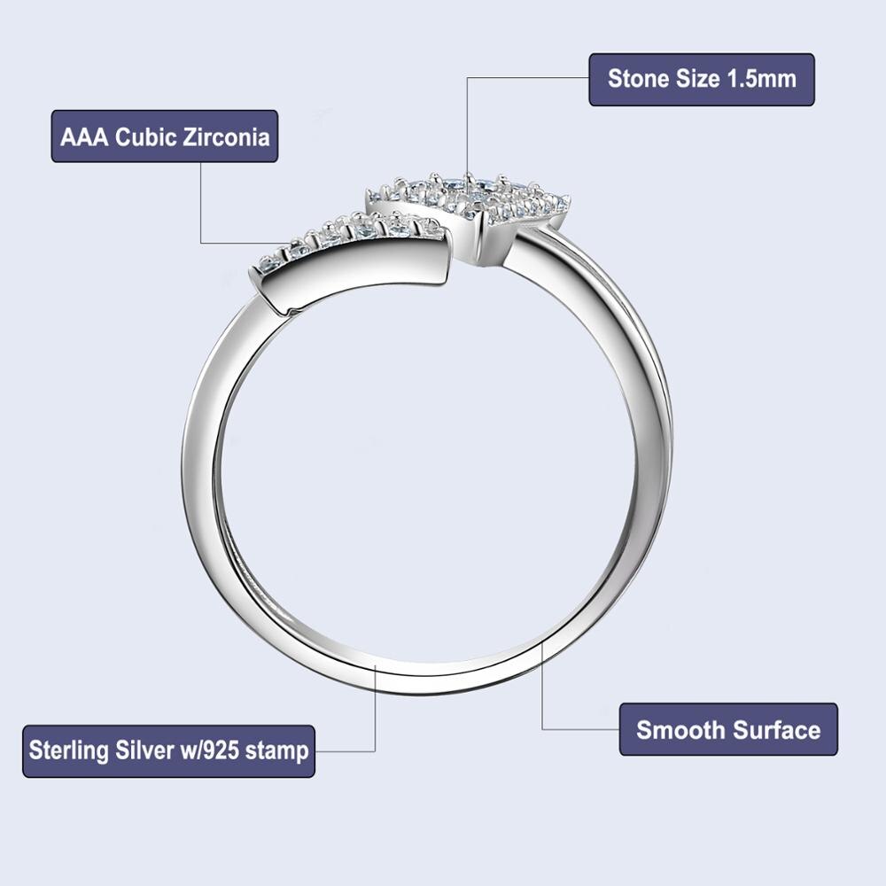 Newshe 925 Sterling Silver Unique Wedding Ring Engagement Band For Women 0.45 Ct AAA CZ Classic Jewelry NR5016