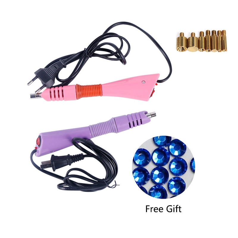 100-220V Drilling Machine Pen Point Figure Guns DIY Clothes Stick Diamond Drill Tools Set Crystal Hand Sewing Kit