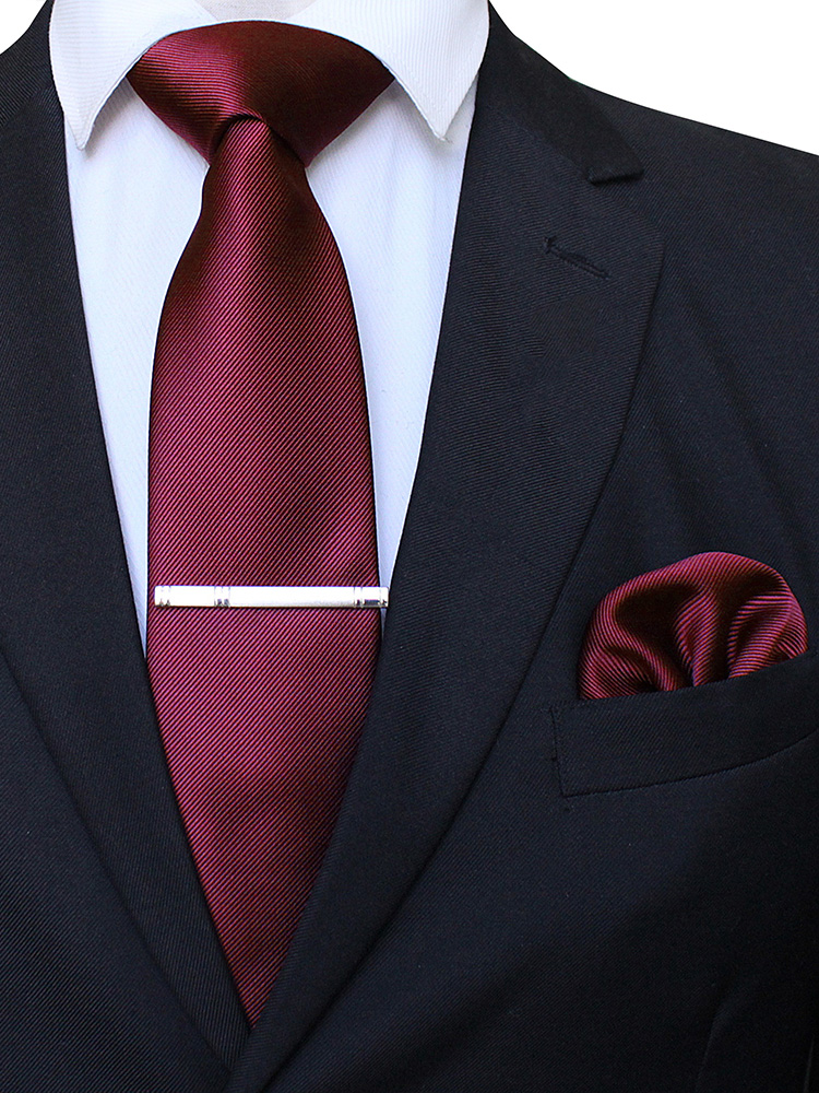 EASTEPIC Cravatte classiche in twill grigio da uomo da 8 cm in abiti da lavoro Set di cravatte con clip Fazzoletto Accessorio da uomo Festa di nozze