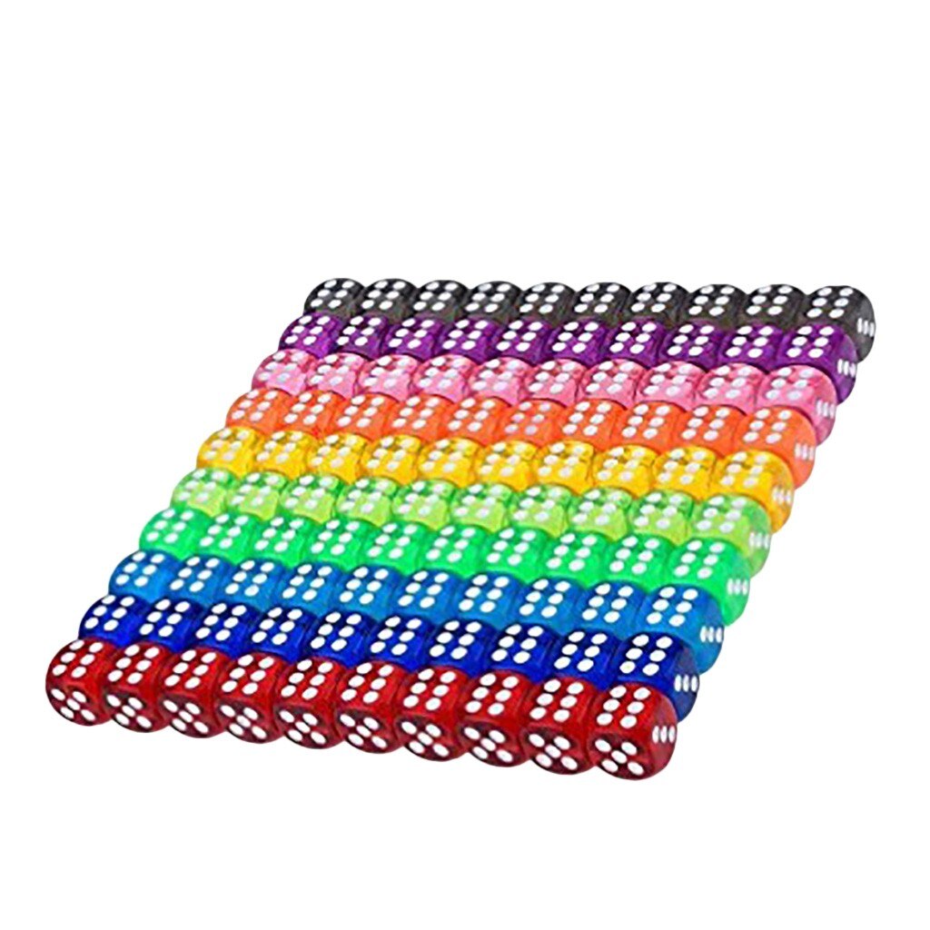 10Stck/10 farben 16MM transparent Grau Platz Ecke Bunte Kristall Würfel Schach Stück Rechten Winkel Sieb Würfel für Puzzle Spiel #3