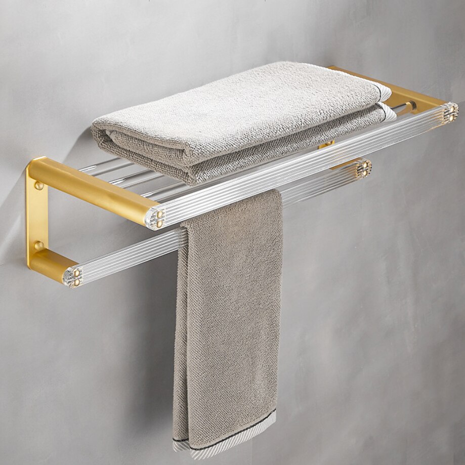 Porte-rouleau de papier toilette en aluminium, matériau acrylique, crochet pour essuie-tout