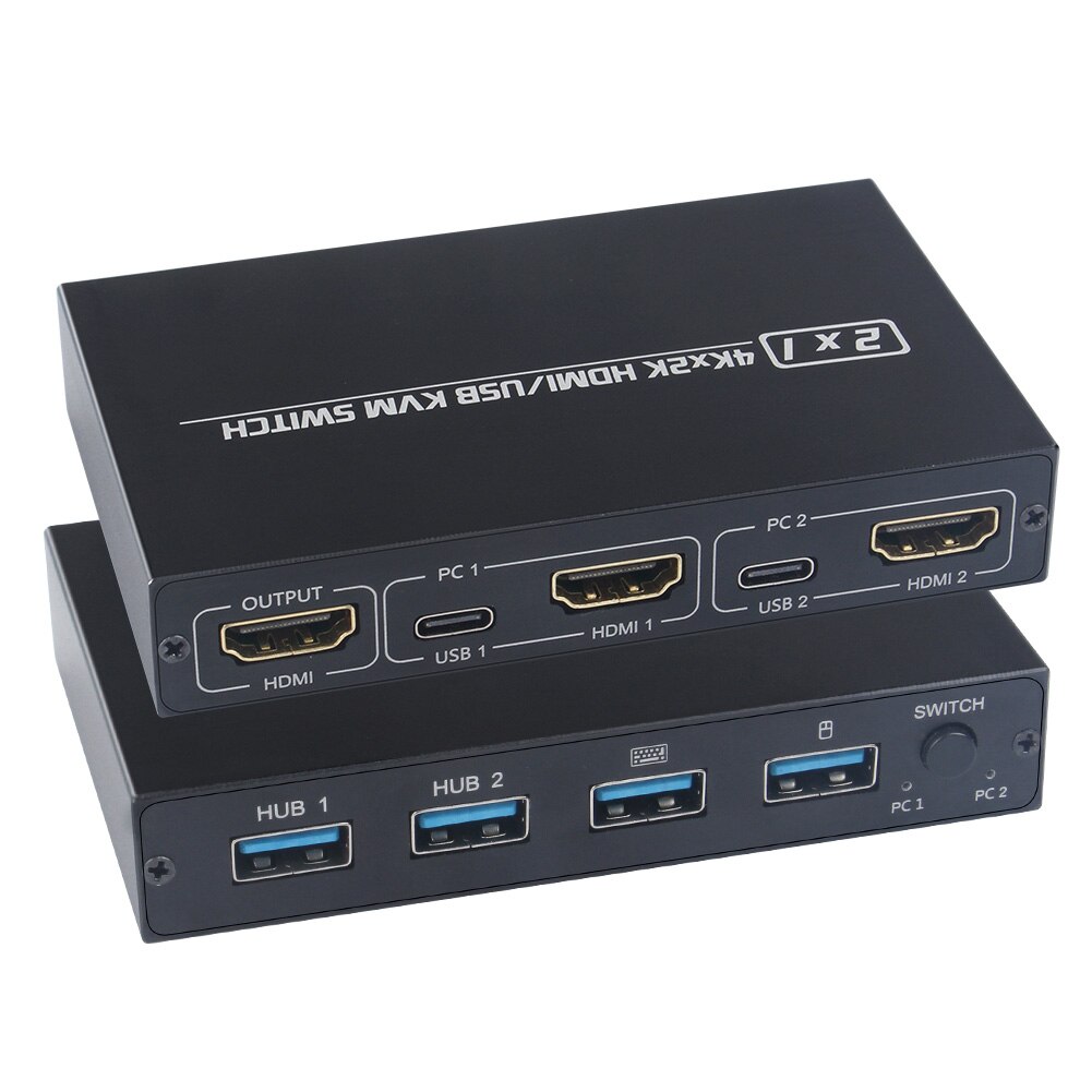 Portable Printer With 2 USB Cables For Computers Engine Room Home Shared Keyboard Switcher Box TV Office Mouse Laptops Universal