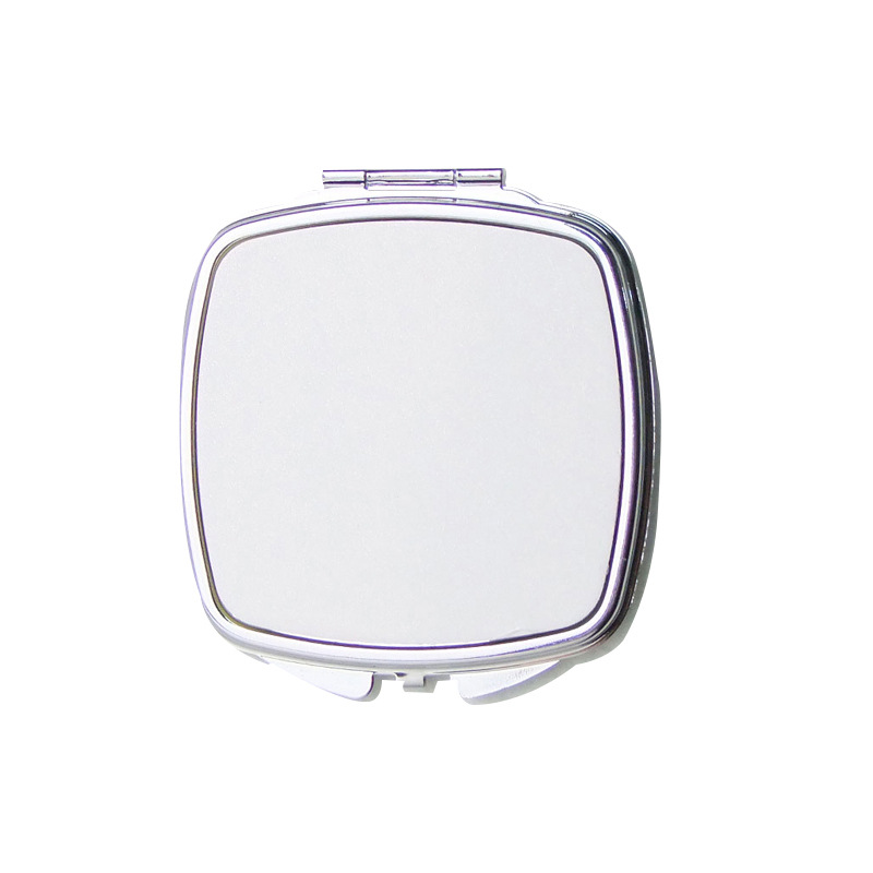 20Pcs/Lot Sublimation Blanks Metal Pocket Compact Mirror Travel Makeup Mirror For Women Men Home Travel Use: WHITE