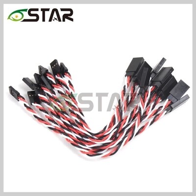 10 sztuk 6 gwiazdek 22 # 22AWG 60 rdzeni kompatybilny z Futaba JR anty-interferencyjne Servo skręcone przedłużacze rożna długość: 750mm futaba
