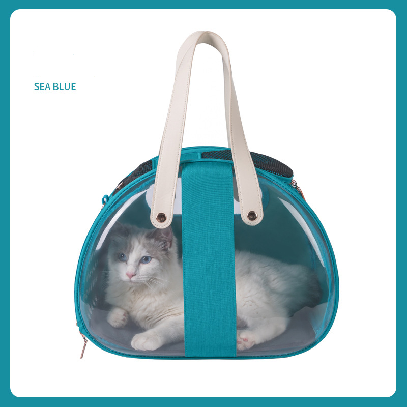 Mochila con cápsula espacial para gato, bolso de viaje, para perros pequeños, suministros para gatos: Azul