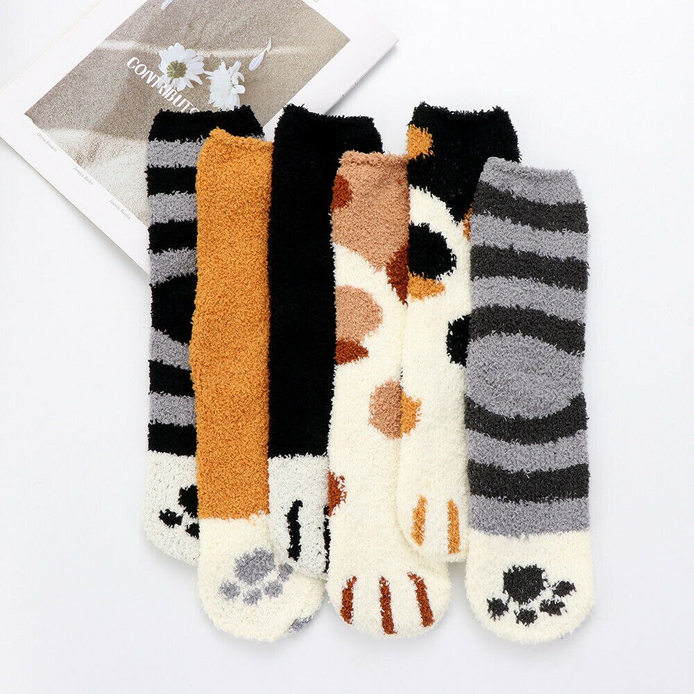 Socks Ladies Socks~ Cat Paw Soft Warm Bed Women 1 Thickening