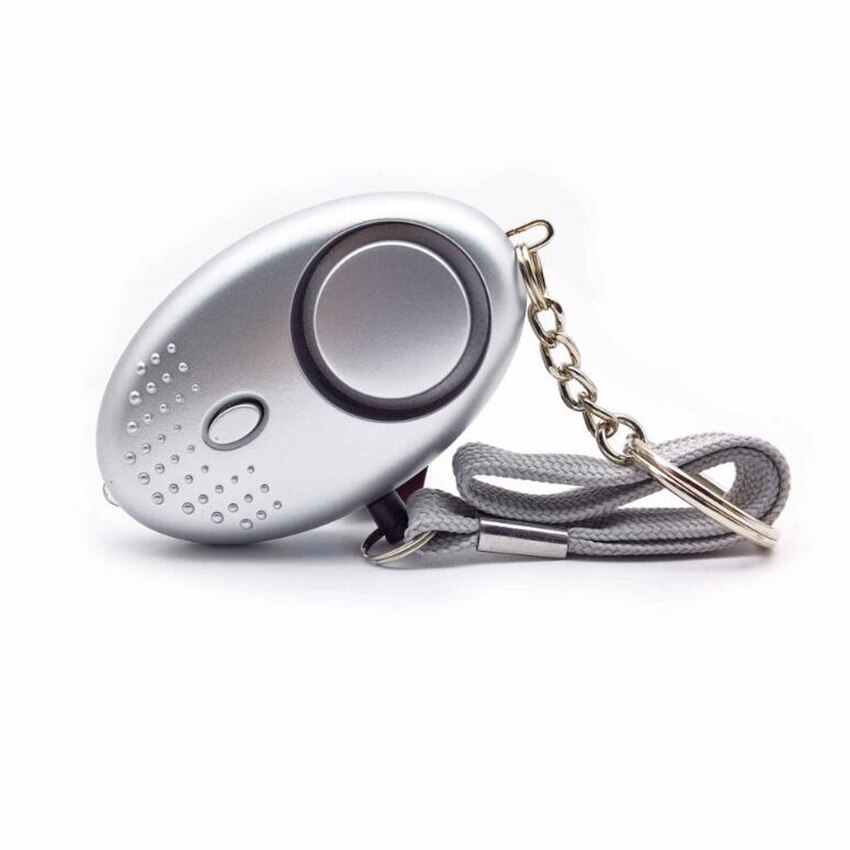 Personal Alarm, 10 Colors Personal Alarm Keychain with LED Light, 130 db Emergency Security Alarm for Elderly Women Kids: Silver