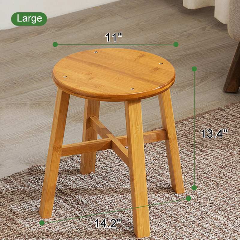 Removable Round Bamboo Shoe Bench Stool Living Room Home Furniture Ottoman Hallway Bench Sofa Tea Table Small Stool Wood Chair