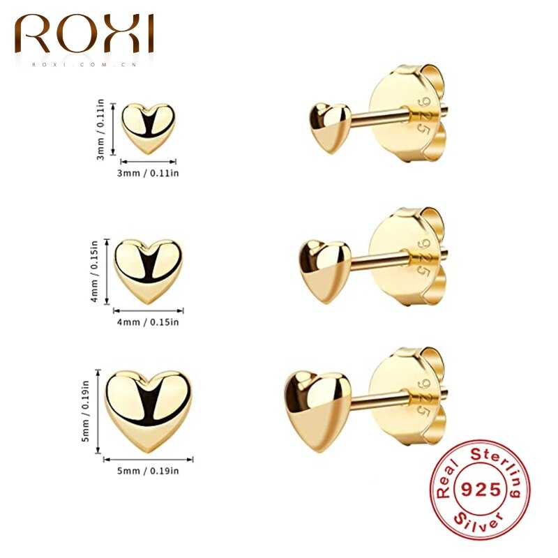 ROXI-pendientes de tuerca en forma de Mini estrella para mujer y niña, aretes Piercing minimalistas, joyería de plata 925, tendencia