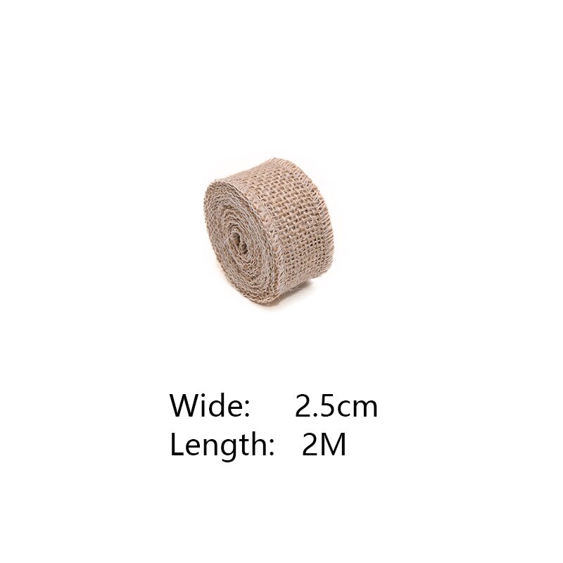 Säckväv band jute band 30cm naturligt vintage jute rep för att slå in rustikt dekorativt julband gör-det-själv heminredning: 2.5cm