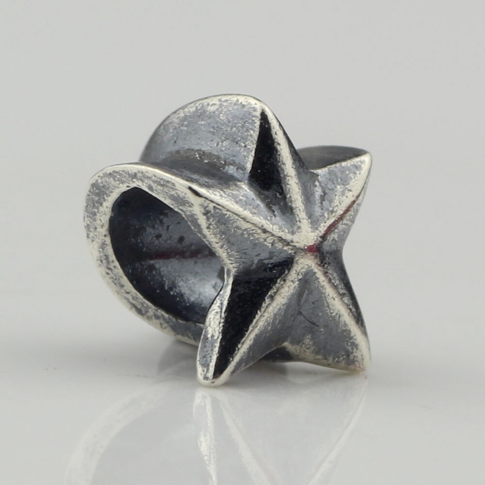 Authentieke 925 Sterling Silver Star Charm Bead Past Europese 3.0Mm Armband Sieraden