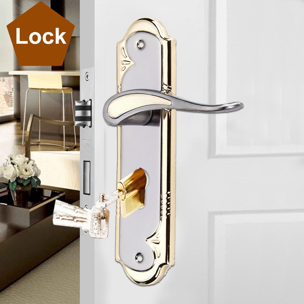 Security Mortise Rust Proof With Handle Door Lock Set Hardware Lever Latch Universal Durable Bedroom Privacy Home Aluminum Alloy
