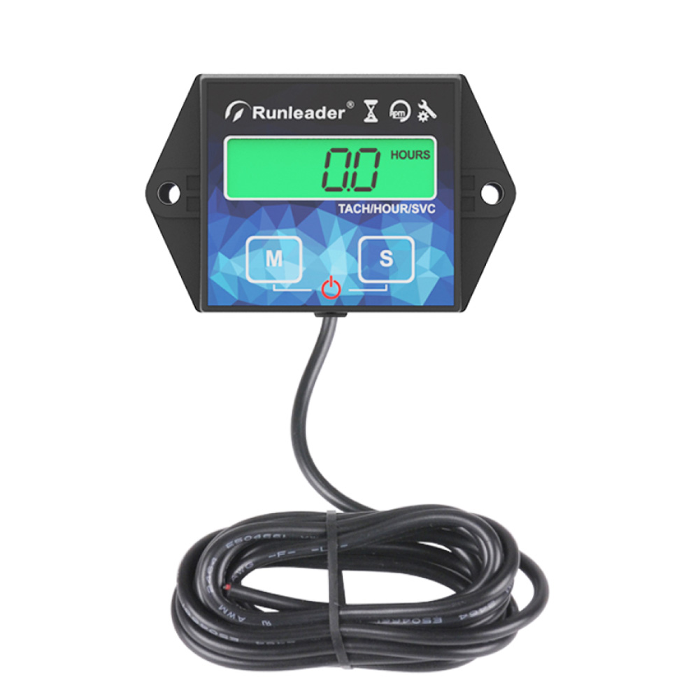Inductive Hour Meter Gauge Track Oil Change Small Digital Engine Tachometer HM011G for Boat Lawn Mower Motorcycle Outboard: Default Title