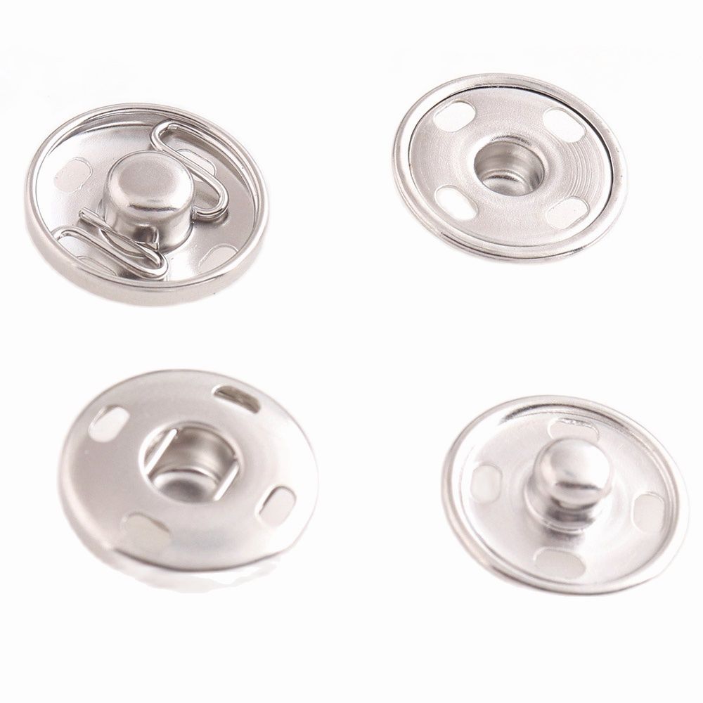 Round Sew-on Snap Button Silver Poppers Snap Fasteners Press Sewing Leather Craft Copper Press Studs Spring Metal Snap 17mm 10pc