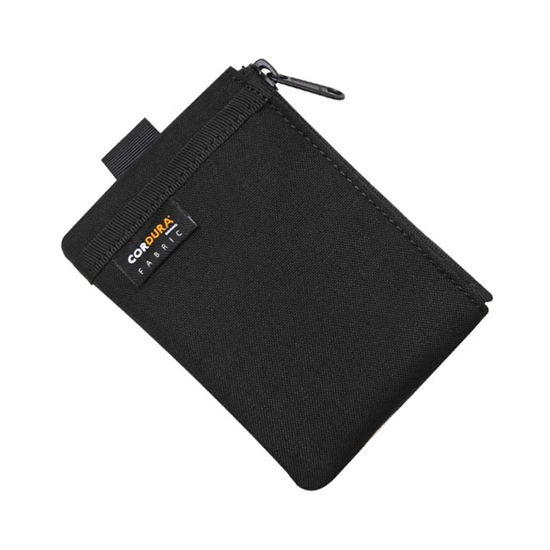 Kartenetui für Herren, Nylonstoff, Münzgeldbörse, Unisex, niedlicher Reißverschluss, kleine Geldbörse mit Ausweishalter, Stoff, schwarzer Kartenhalter: Lila