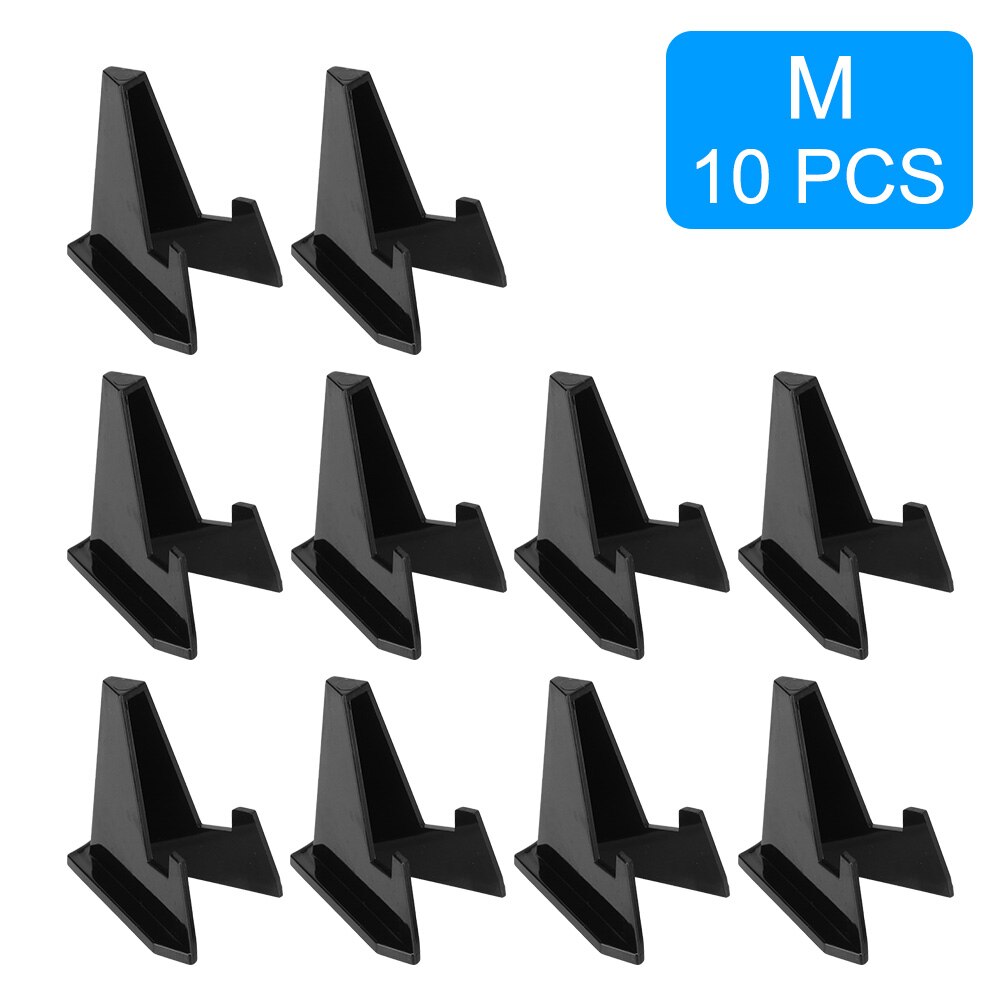 HILIFE Collection Coin Storage Rack Postcard Display Medal Shelf 10pcs Mini Coin Display Easel Holder Acrylic Stands: 10Pcs Black Large
