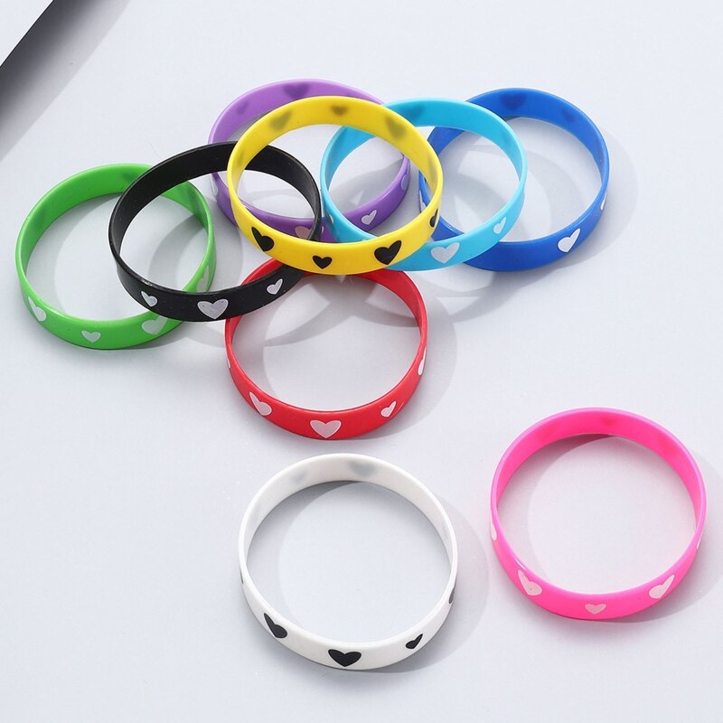 Pulseras decorativas de silicona de 9 piezas, pulsera de trébol de cuatro hojas de buena suerte, accesorios de para hombres, mujeres, niños y niñas