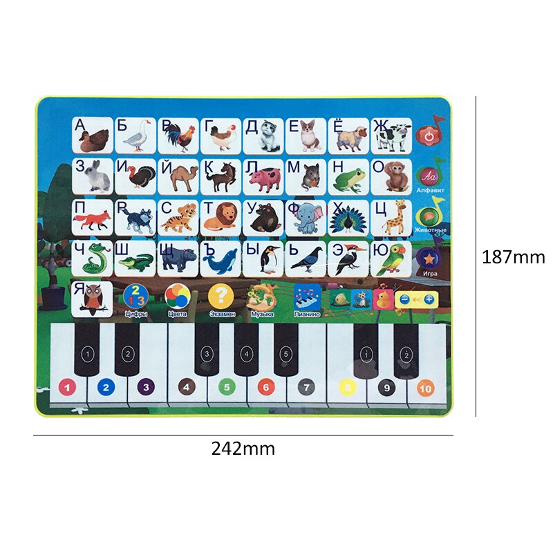 Baby Toys Electronic Phonetic Chart Russian Language Alphabet Speak Learning Machine For Kids Early Education Keyboard