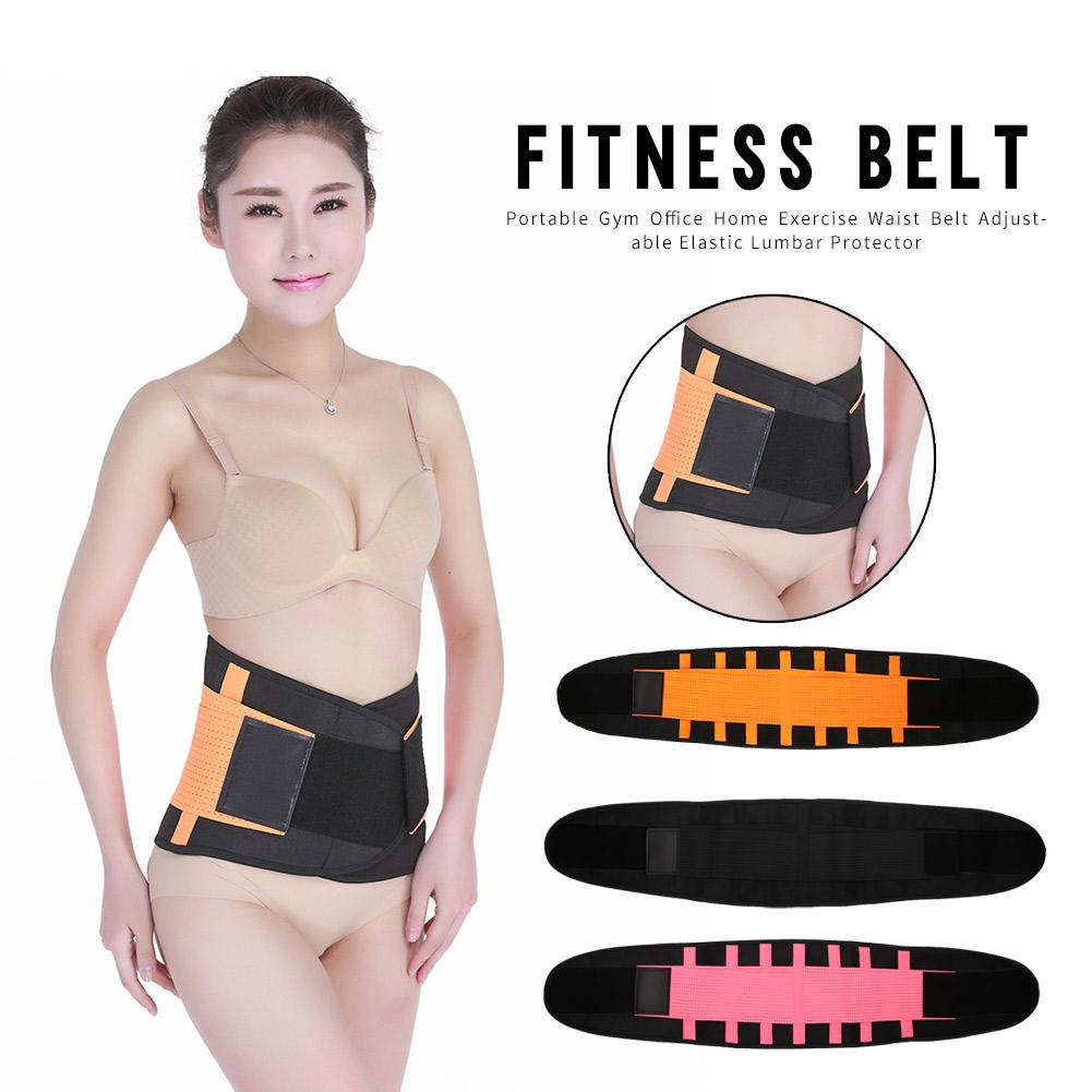 Cute Waist Belt Portable Gym Exercise Polyester Fiber Hit Color Adjustable Elastic Lumbar Protector for Office Home