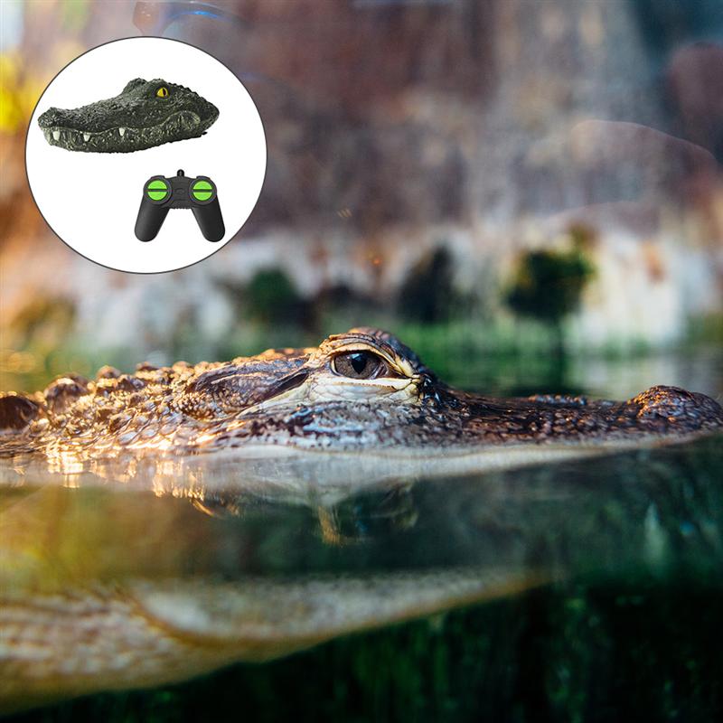 RC Boat Simulation Crocodile Head 2.4G Remote Control Joke Alligator Decoy Electric Toys Summer Water Spoof Toys