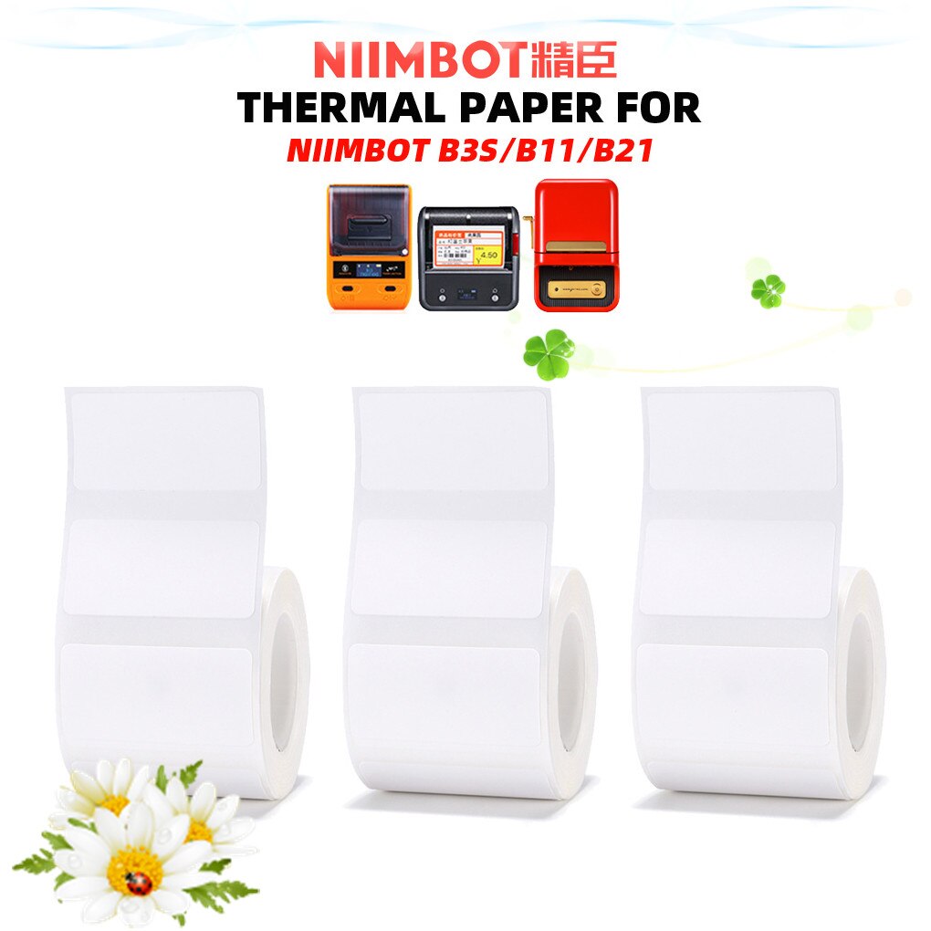3 rolle Thermo Druck Papier Selbst-Klebstoff Papier Barcode Preis Größe Name Etikett Papier für Niimbot B3S/B11/B21 Thermische Drucker