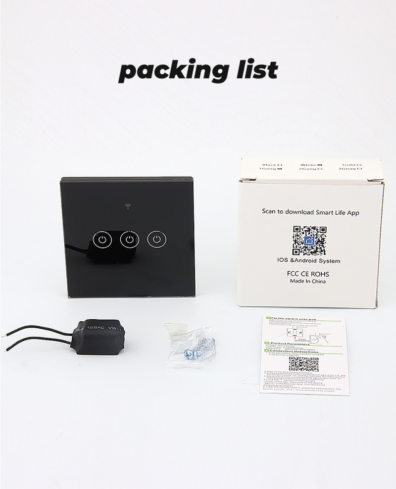 Eu-touch-schalter, led-kristallglas-wandleuchte, lichtschalter, 1/2/3- fach ,  ac 110-250- v-led-sensorschalter, alexa- und google-home-kompatibel