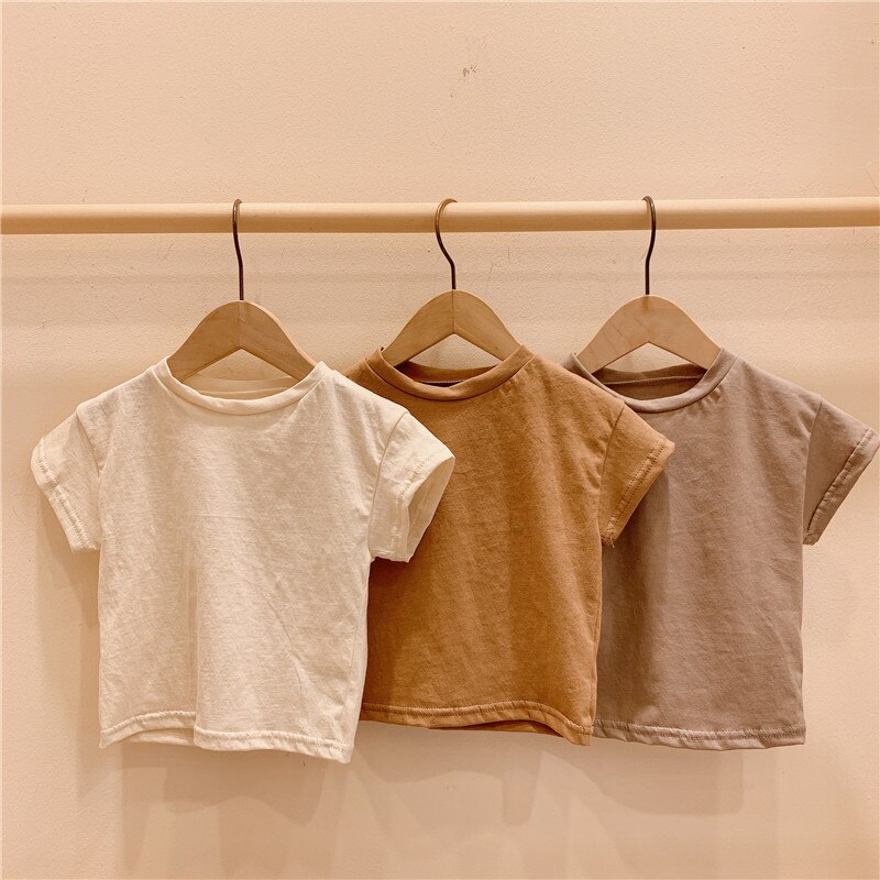 Melario Baby Jongens Meisjes T-shirts Kinderen Zomer Top Outfit Kid Jongen Meisje Solid Tops Kleding Katoen Korte Mouw Tees