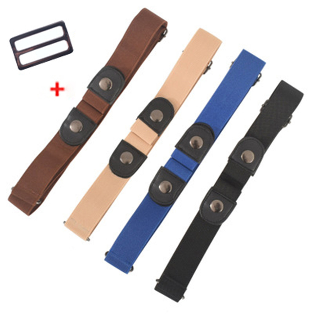 Invisible Lazy Buckle-Free Elastic Waist Belt Stretchy Women Men For Jean Pants Dress Waistband Adjustable No Hassle Girdle Band
