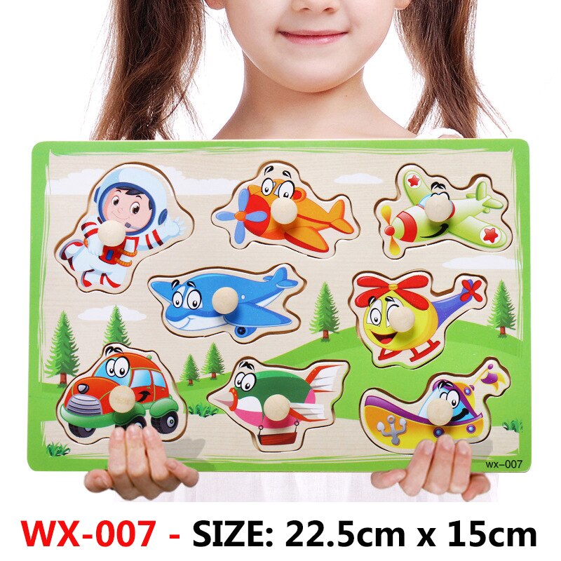 Nowe dziecko zabawki Montessori drewniane Puzzle pojazd animowany cyfrowy Puzzle z motywem zwierzęcym układanka nauka zabawki edukacyjne dla dzieci: WX-007