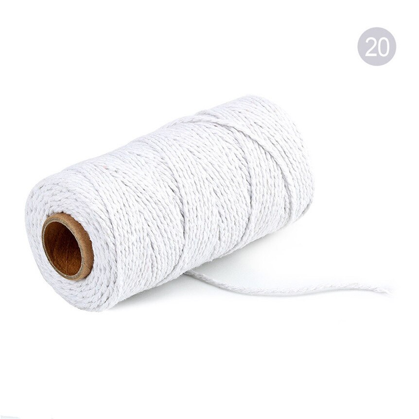 Cordon torsadé en coton 2mm, cordelette pour macramé artisanal, accessoires décoratifs pour bricolage artisanal, fait à la main, 0507 #: T