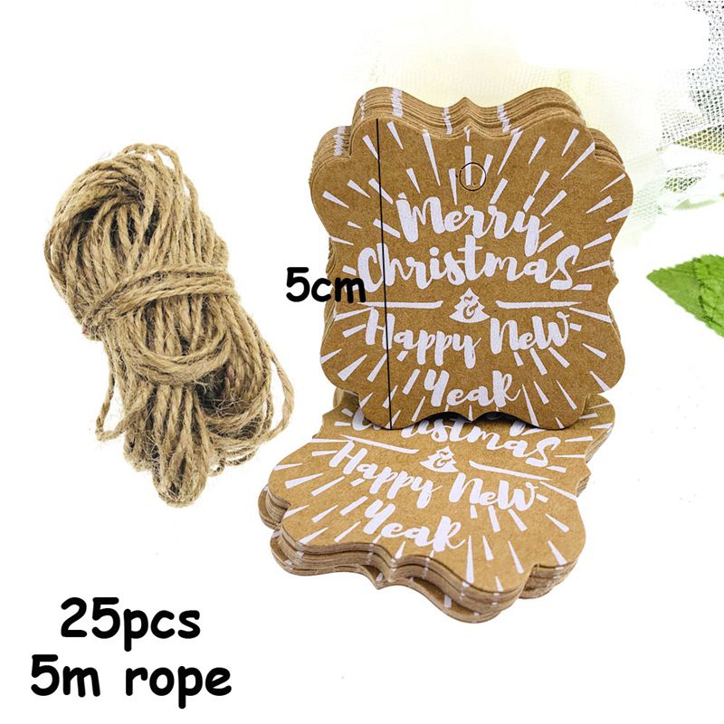 25 stück weihnachtsanhänger aus kraftpapier mit weihnachtsmotiven, weihnachtsbaum und elch, diy-anhänger, weihnachtsfeier-gastgeschenke: Pa223